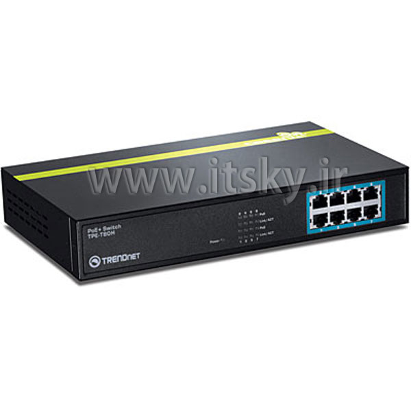 قیمت TRENDnet PoE+Switch 8-Port Model TPE-T80H