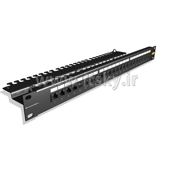 قیمت BRAND-REX 10GPlus 24 port 1U Angled Snap-in-Jack Panel with rear Cable Manager Assembly